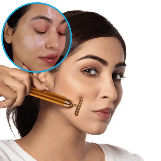 24K Gold Energy Beauty Bar Electric Facial Massage Roller